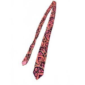 Handloom Pure Silk Men's Tie Made in India with Pink and Purple Floral Pattern